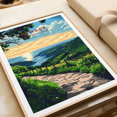 Exmoor England Poster featuring beautiful landscapes and vibrant colors of Exmoor National Park.