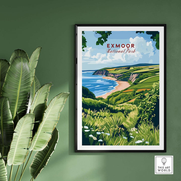 Exmoor National Park print showcasing serene landscapes and lush greenery, perfect for nature lovers.