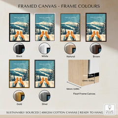 Falls Creek Wall Art in various frame colors including black, white, natural, brown, gold, and silver options.
