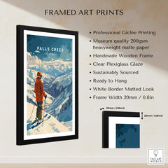 Falls Creek Print Australia framed art print showcasing skiing landscape with a professional finish and ready to hang design.