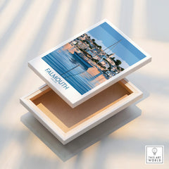 Falmouth Cornwall Waterfront Wall Art — stretched canvas print floating detail mirror edge