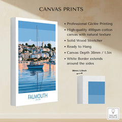 Falmouth Cornwall Waterfront Wall Art — canvas print stretched cotton canvas details
