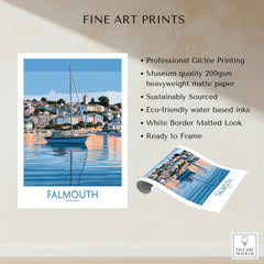 Falmouth Cornwall Waterfront Wall Art — fine art print unframed quality details