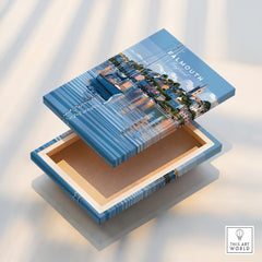 Falmouth Cornwall Moored Yachts Travel Poster — stretched canvas print floating detail mirror edge