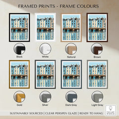 Falmouth Cornwall Harbour Travel Poster — framed print colour options