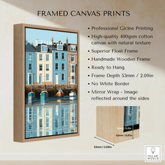 Falmouth Cornwall Harbour Travel Poster — framed canvas float frame details quality