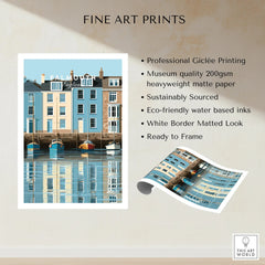 Falmouth Cornwall Harbour Travel Poster — fine art print unframed quality details