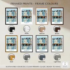 Falmouth Cornwall Quayside Houses Wall Art — framed print colour options
