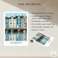 Falmouth Cornwall Quayside Houses Wall Art — fine art print unframed quality details