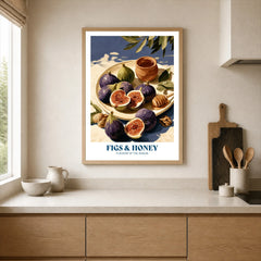 Greek Figs and Honey Kitchen Wall Art - neutral kitchen single frame mockup This Art World