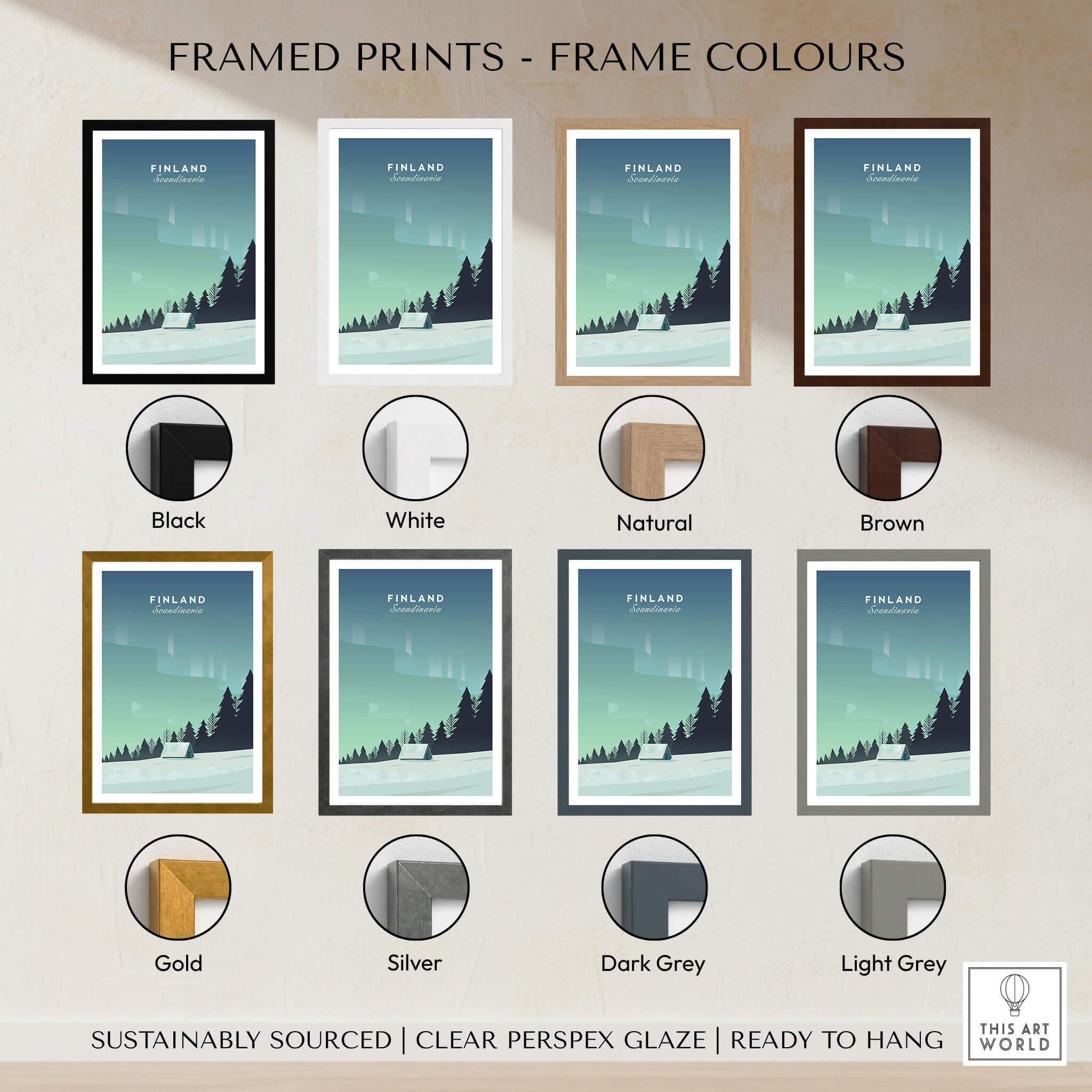Finland Print Wall Art Poster - Vintage Travel Style – This Art World
