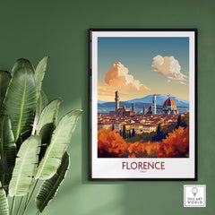 Florence Italy wall art print featuring the Cathedral of Santa Maria del Fiore, perfect for modern home decor.