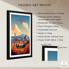 Florence Italy Art Print showcasing the Cathedral of Santa Maria del Fiore, framed with high-quality materials and ready to hang.