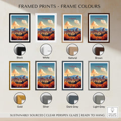 Florence Italy Art Print framed in various colors including black, white, natural, and brown options.