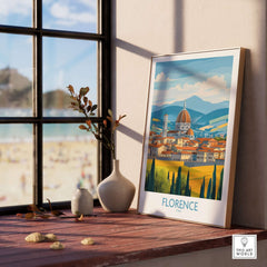 Florence Print Italy displayed in a stylish setting, showcasing the beauty and elegance of Florence.