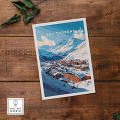 French Alps Ski Village Poster | Cosy Val Thorens Scene featuring a stunning Val Thorens landscape print.