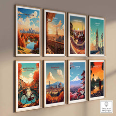 Edmonton Poster showing the Edmonton Skyline in Autumn - Exclusive to ThisArtWorld
