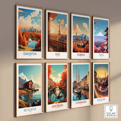 Edmonton Wall Art Print showing the Edmonton Skyline in Autumn - Exclusive to ThisArtWorld