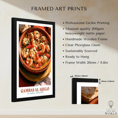 Gambas al Ajillo Spanish Kitchen Poster - framed print details measurements quality details