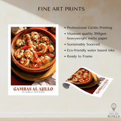 Gambas al Ajillo Spanish Kitchen Poster - fine art print unframed quality details