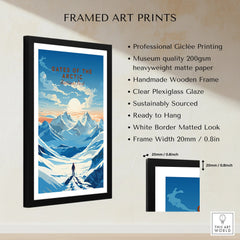 Framed Gates of the Arctic National Park print with mountain landscape, giclée quality, and measurements