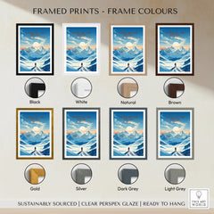 Gates of the Arctic framed print in 8 frame color options, featuring snowy mountains and a hiker.