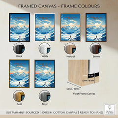 Gates of the Arctic wall art in six frame colours: black, white, natural, brown, gold, silver.