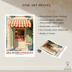 Italian Gelateria Kitchen Wall Art - fine art print unframed quality details
