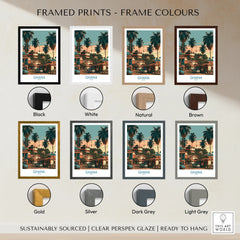 Ghana Palm Street Wall Art — framed print colour options