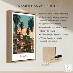 Ghana Palm Street Wall Art — framed canvas float frame details quality