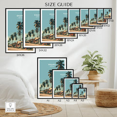 Ghana Coastal Village Travel Poster — wall art poster size guide thisartworld