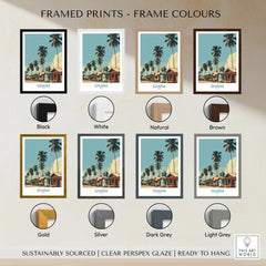 Ghana Palm Village Wall Art — framed print colour options