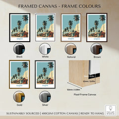 Ghana Palm Village Wall Art — framed canvas float frame colour options