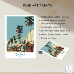 Ghana Palm Village Wall Art — fine art print unframed quality details