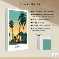 Ghana Golden Hour Wall Art — canvas print stretched cotton canvas details