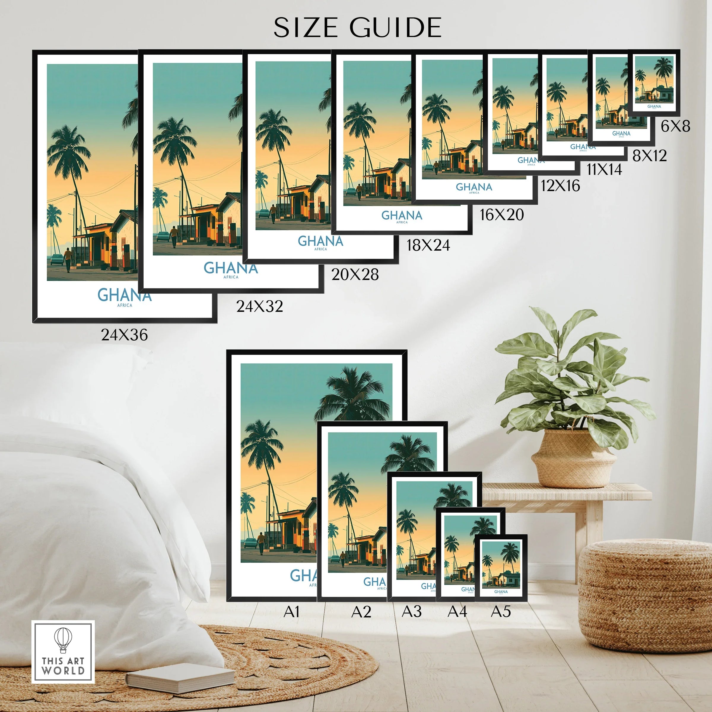 Ghana Golden Hour Wall Art — wall art poster size guide thisartworld