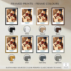 Portuguese Ginjinha Liqueur Poster - framed print colour options
