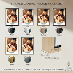 Portuguese Ginjinha Liqueur Poster - framed canvas float frame colour options