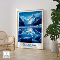 Glacier Bay Alaska National Park Poster featuring stunning glacier scenery.