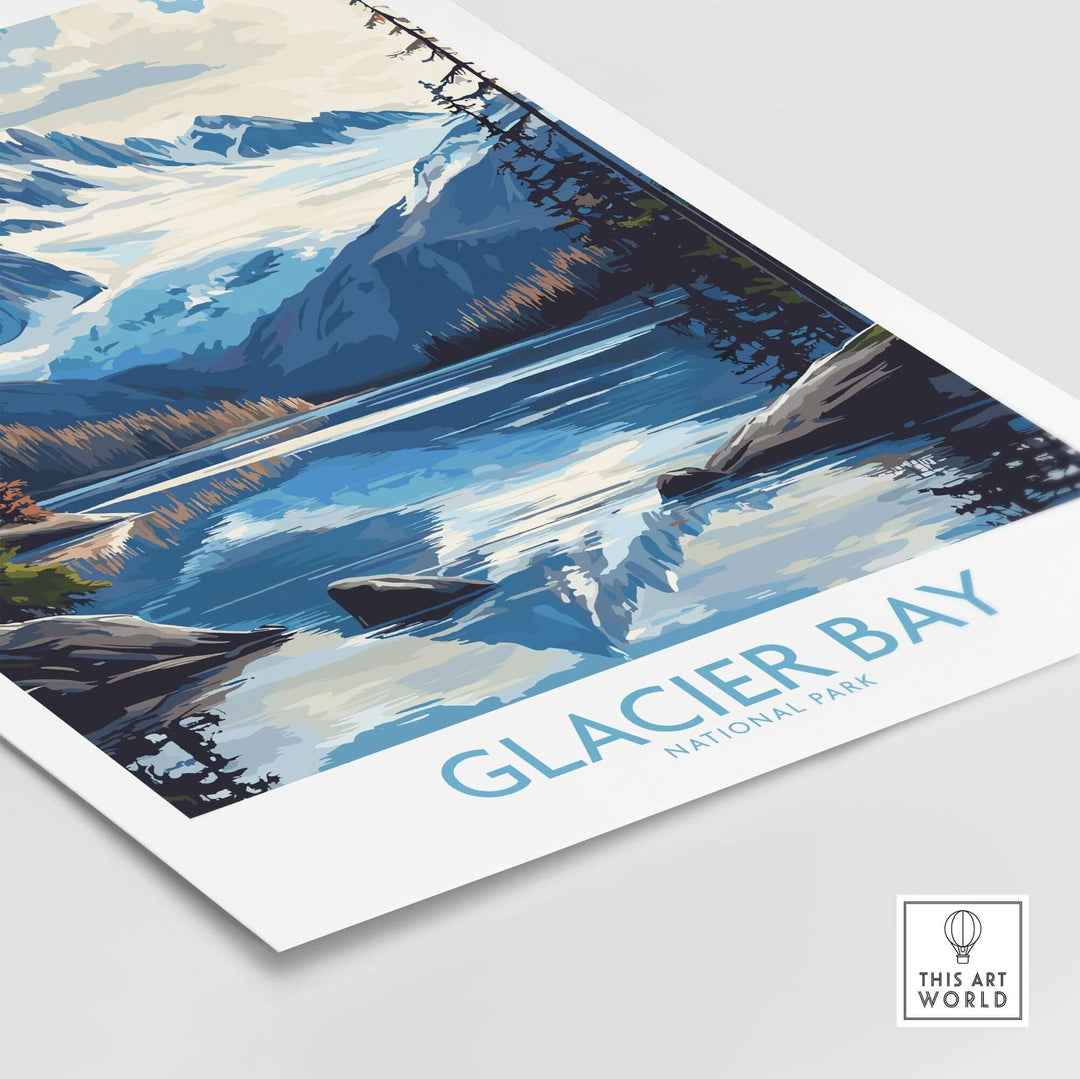 Glacier Bay National Park wall art print showcasing vibrant landscapes and stunning details of Alaska's natural beauty.