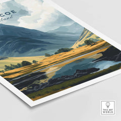 Glencoe Travel Print showcasing the stunning landscapes and natural beauty of Scotland.