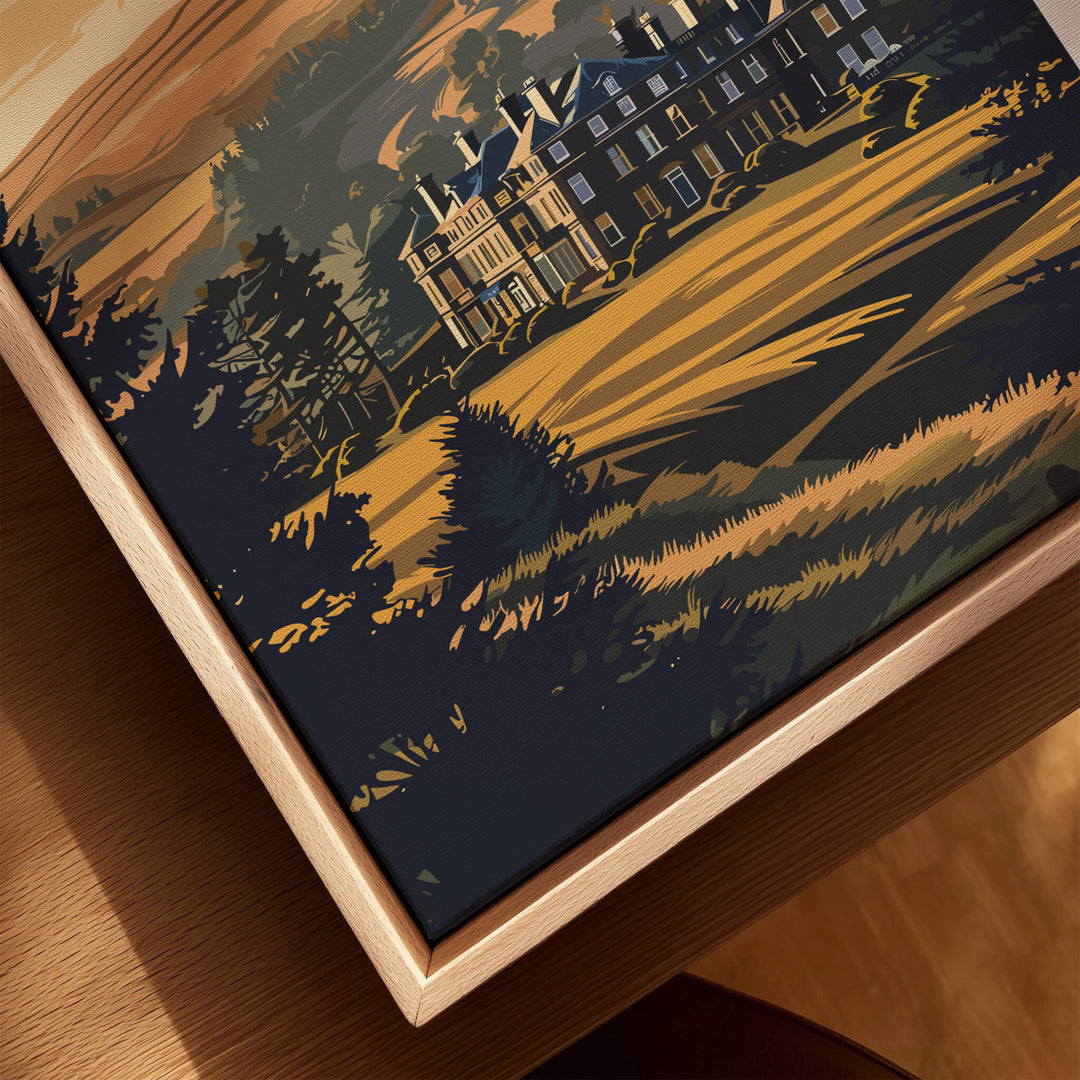 Gleneagles Poster Scotland featuring the iconic landscape of Gleneagles, beautifully depicted in vibrant colors.