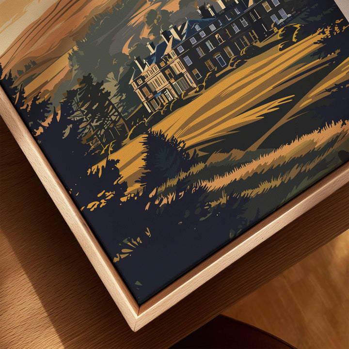 Gleneagles Poster Scotland featuring the iconic landscape of Gleneagles, beautifully depicted in vibrant colors.