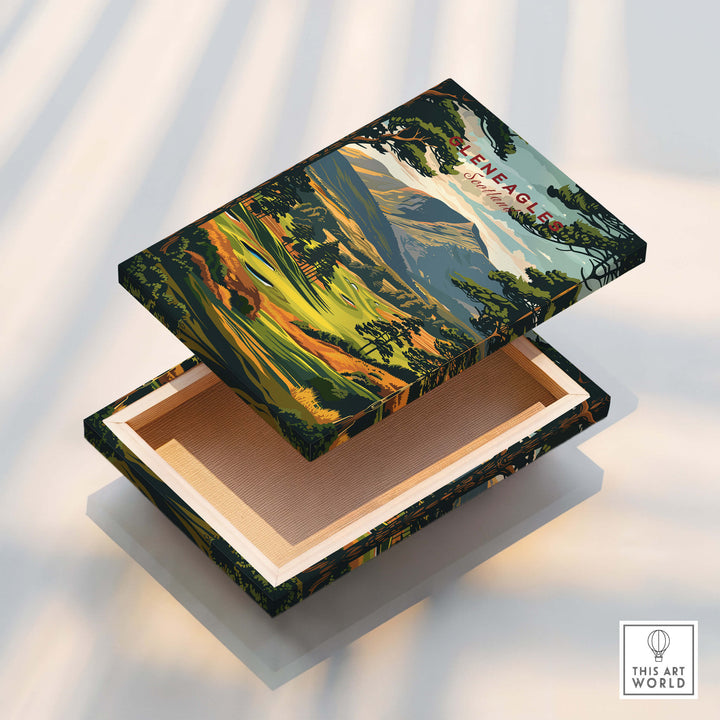 Gleneagles Golf Print Scotland decorative box with vibrant landscape art inspired by the renowned golf course.