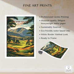 Gleneagles Golf Print Scotland featuring vibrant landscape design and fine art print details.