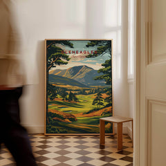 Gleneagles Golf Print Scotland showcasing the scenic landscape of Gleneagles Golf Course in a stylish interior setting.