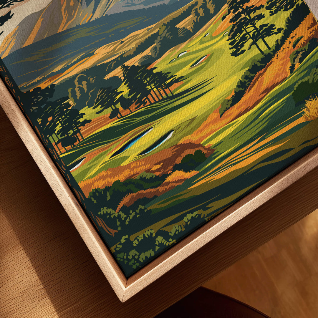 Gleneagles Golf Print Scotland showcasing a vibrant landscape of the renowned golf course in Scotland.