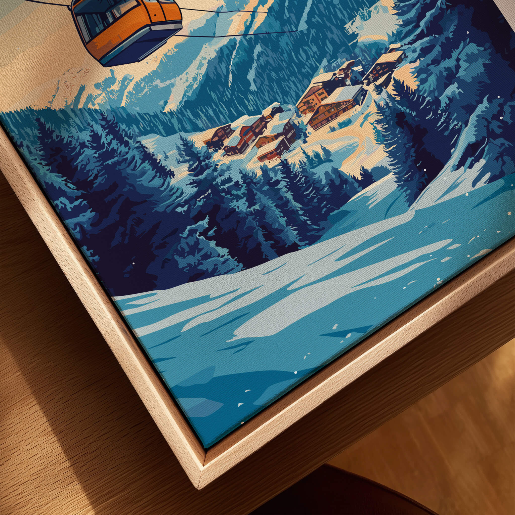 Goderdzi Print Georgia showcasing a ski lift in the Georgian mountains and beautiful winter scenery.