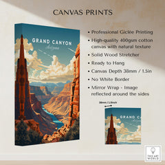 Grand Canyon Poster featuring vibrant colors and stunning landscapes, perfect for home decor and wall art.