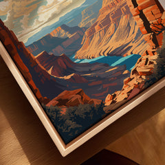 Grand Canyon Poster featuring vibrant landscape and stunning colors, perfect for home or office decor.